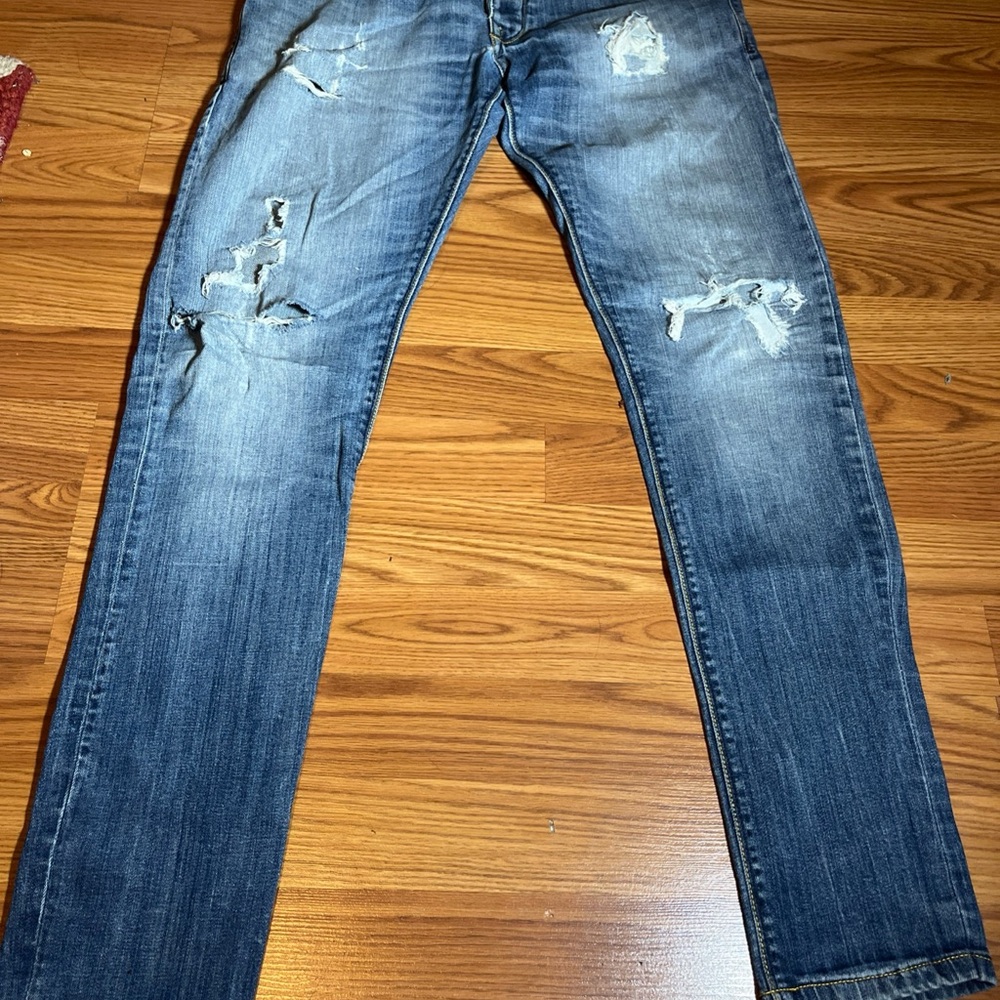 Alcott Men's Ripped Denim Jeans - Dark Blue